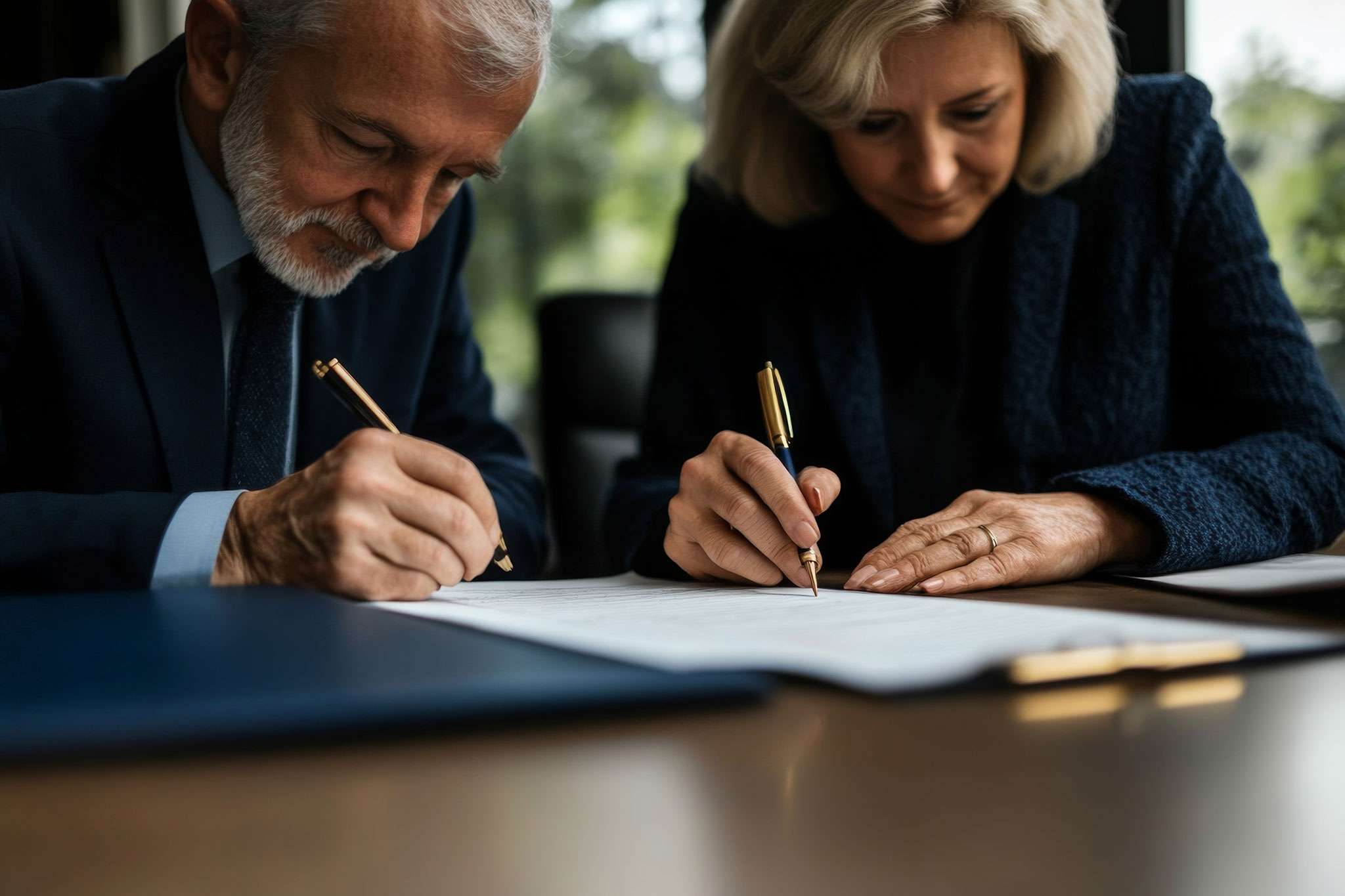 older couple dividing assets